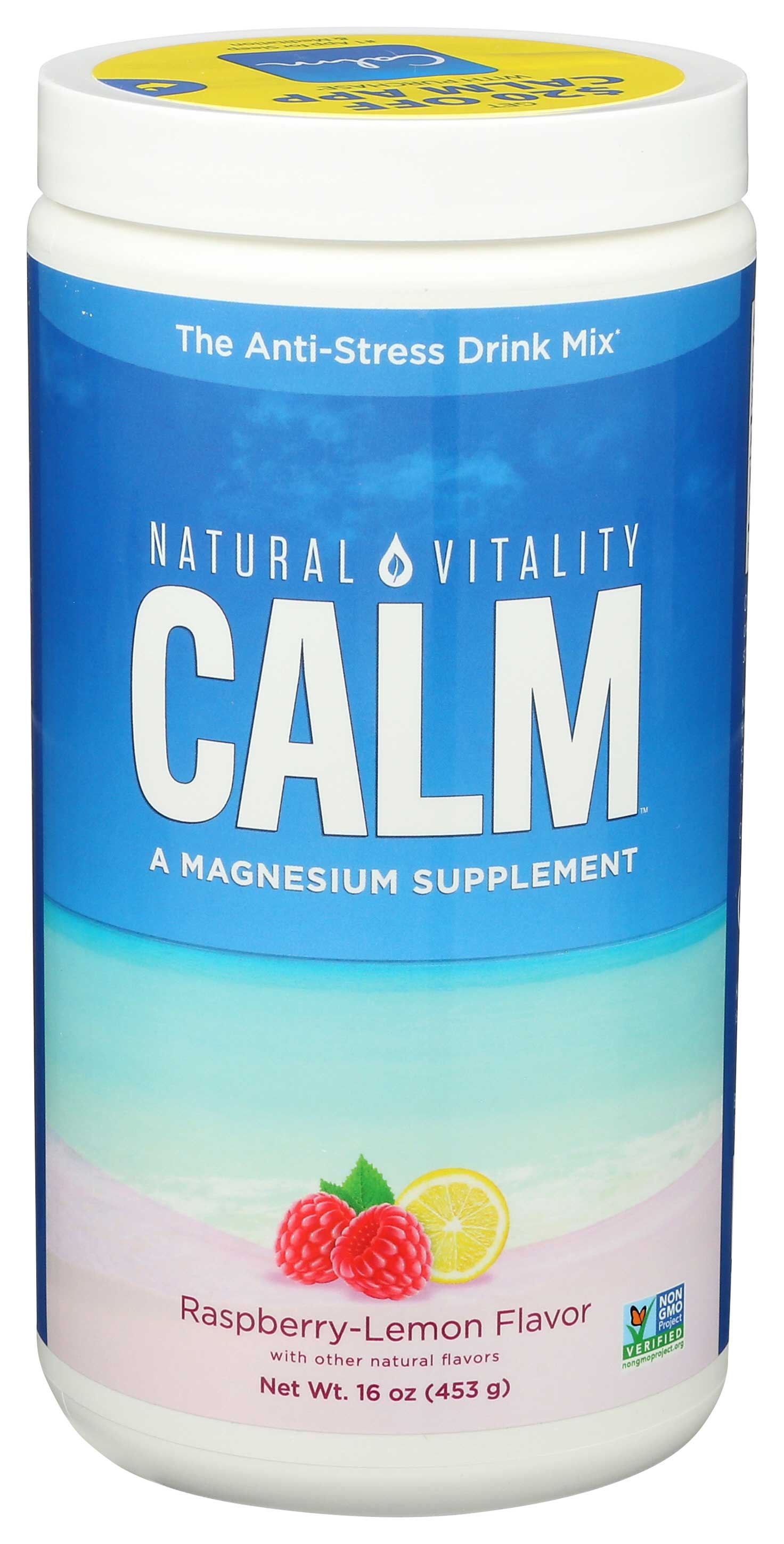 Peter Gillhams Nat Vitality Organic Raspberry Lemon Natural Calm Anti Stress Drink, 16 Ounce
