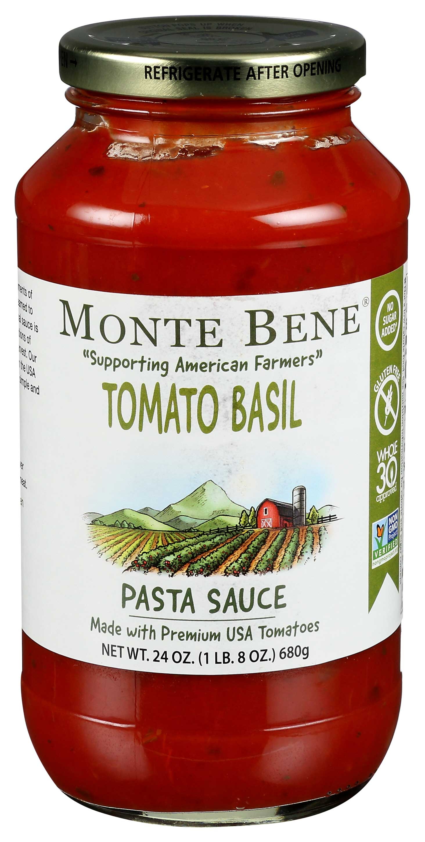 Monte Bene Tomato Basil Pasta Sauce, 24 Fluid Ounce -- 6 per case