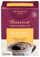 Teeccino Organic Mediterranean Hazelnut Coffee - 10 tee bags per pack -- 6 packs per case.