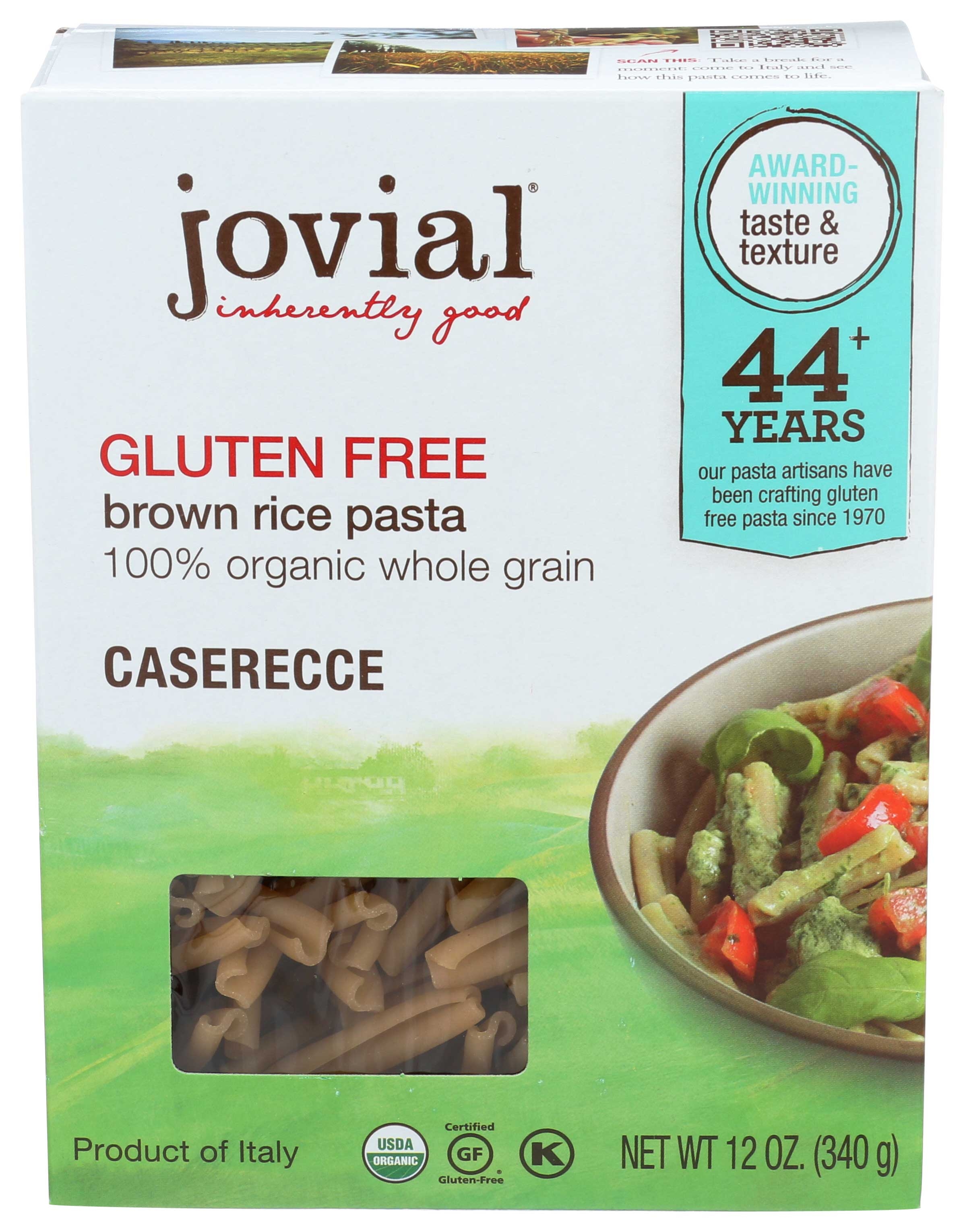 Jovial Organic Brown Rice Caserecce Pasta, 12 Ounce -- 12 per case.