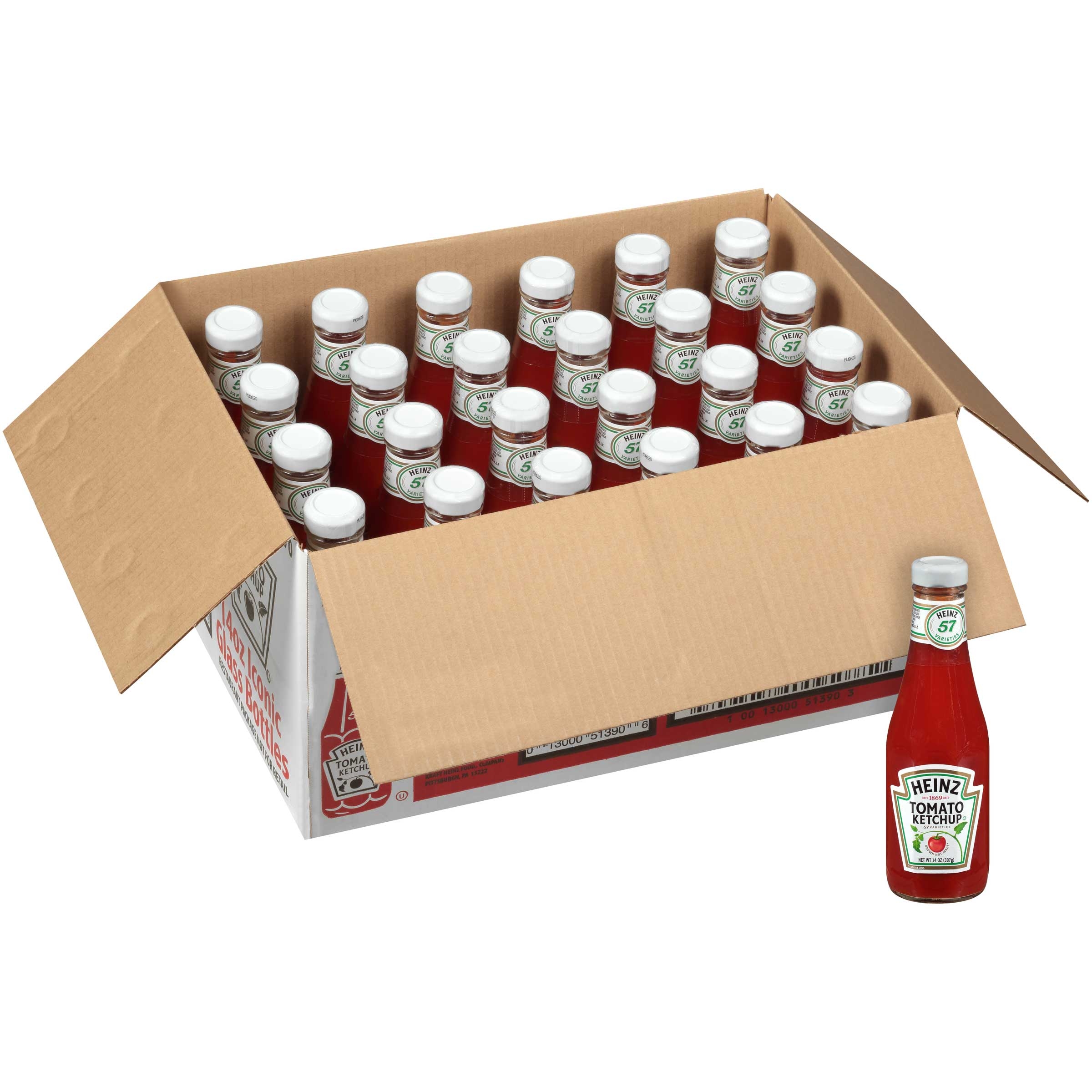 Heinz Ketchup Glass Bottle, 14 Ounce -- 24 per case