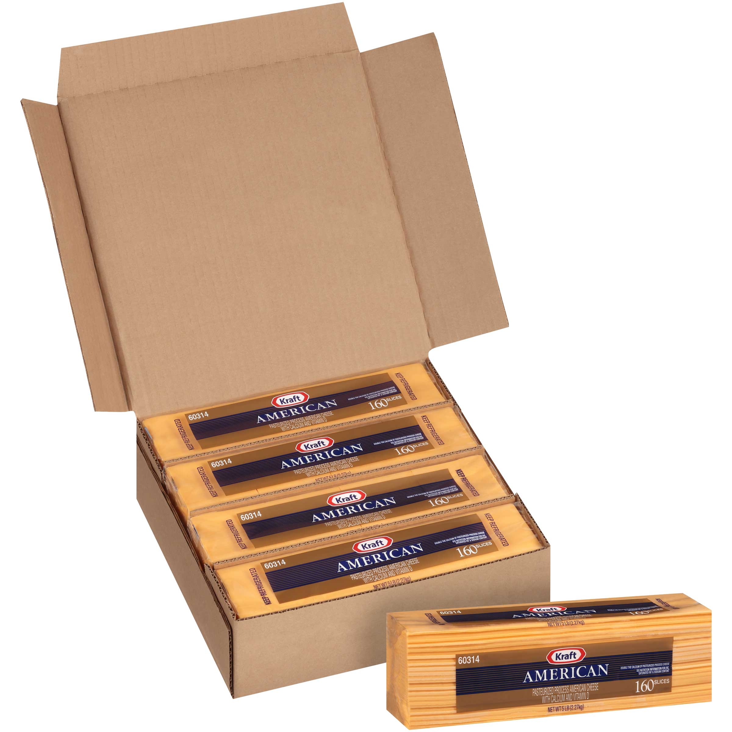 Kraft American Sliced Cheese, 5 Pound -- 4 per case.