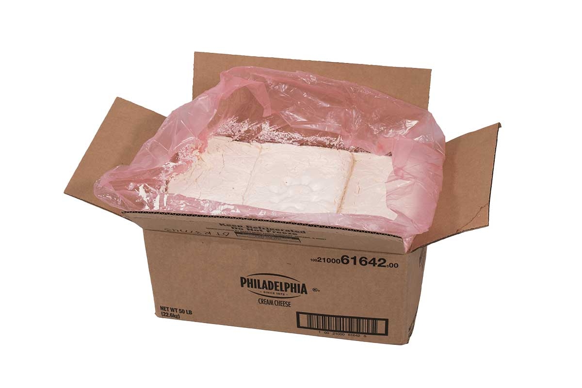 Kraft Philadelphia Cream Cheese - Carton, 50 Pound.