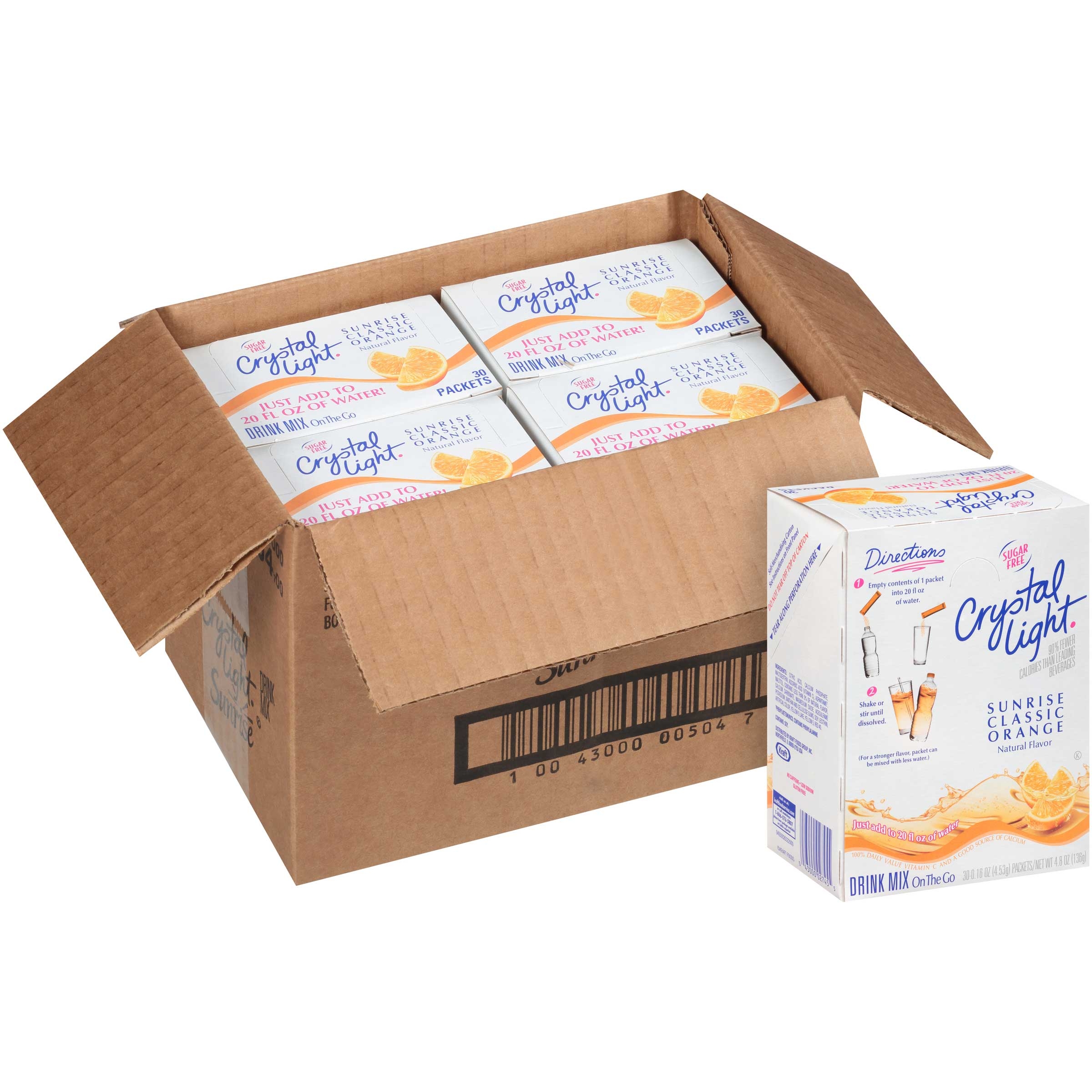 Crystal Light Single Serve Sugar-Free Sunrise Orange On-the-Go Powdered Mix, 0.16 ounce -- 120 packs per case