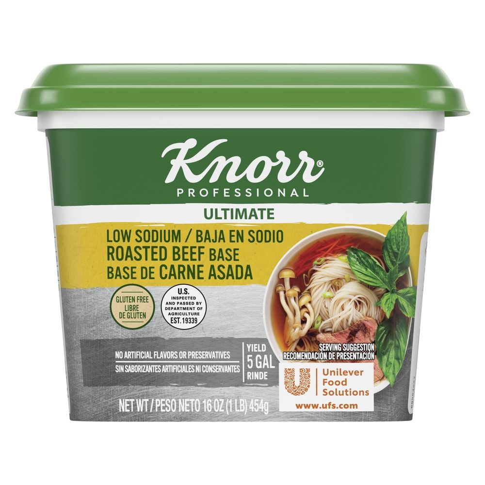 Knorr Professional Ultimate Low Sodium Roasted Beef Stock Base, 1 pound -- 6 per case