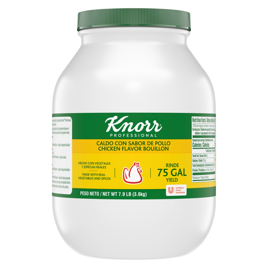 Single Knorr Professional Caldo de Pollo Chicken Bouillon Base, 7.9 Pound