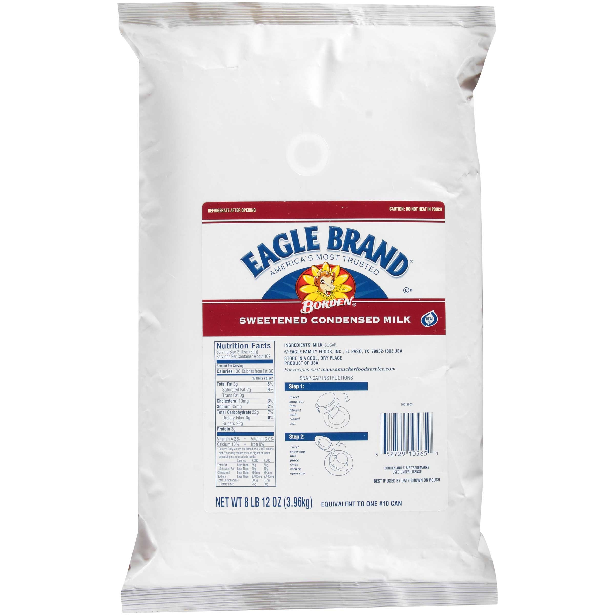 Eagle Brand Sweetened Condensed Milk, 140 Ounce Pouch -- 3 per case.
