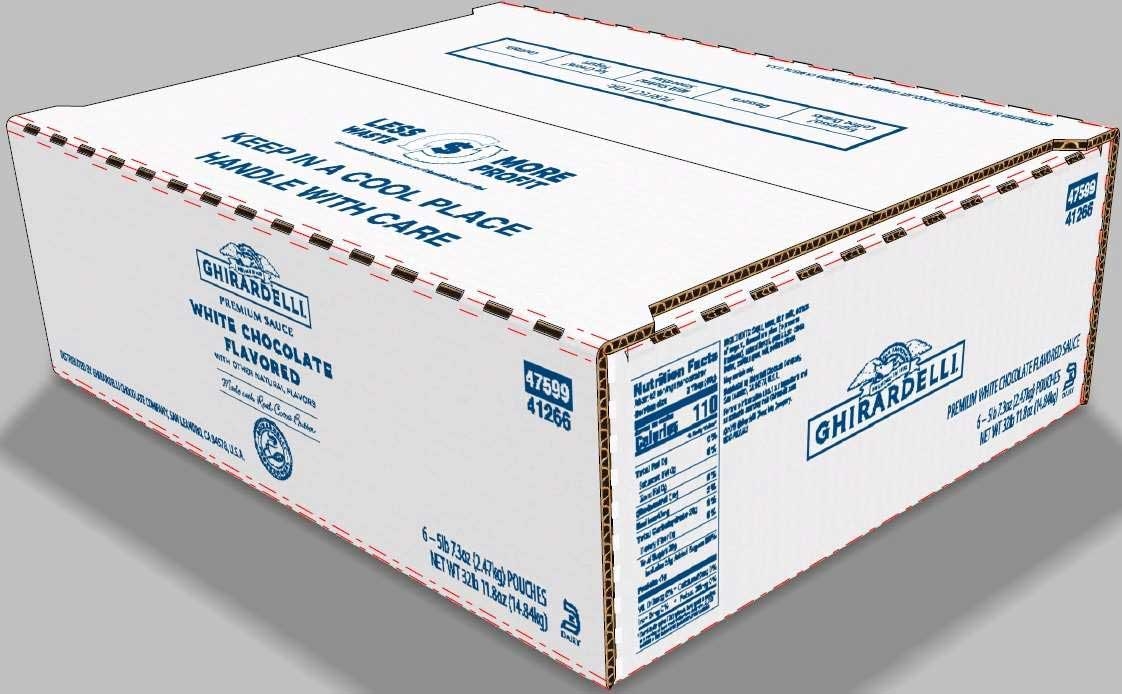 Ghirardelli White Chocolate Sauce, 87.3 Ounce Pouch -- 6 per case