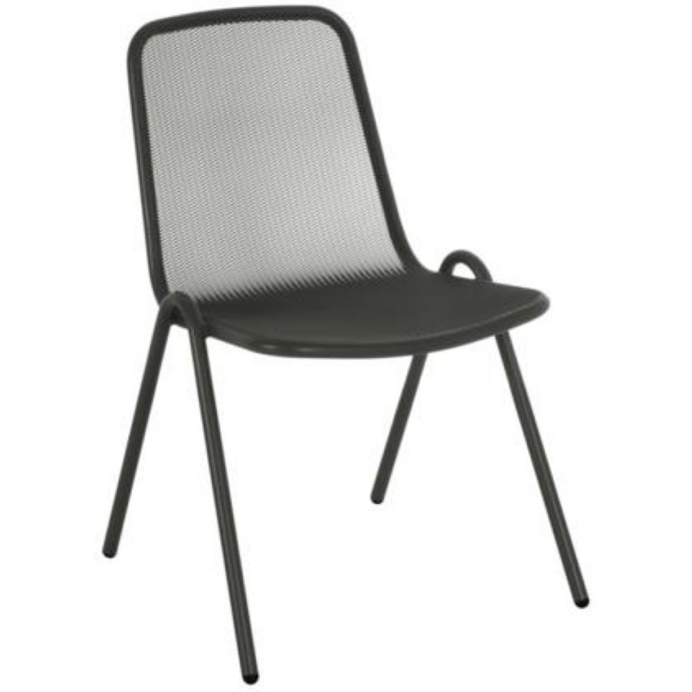 Emu Allegra Antique Iron Outdoor Indoor Stacking Side Chair, 32 x 21.5 x 22 inch -- 4 per case.