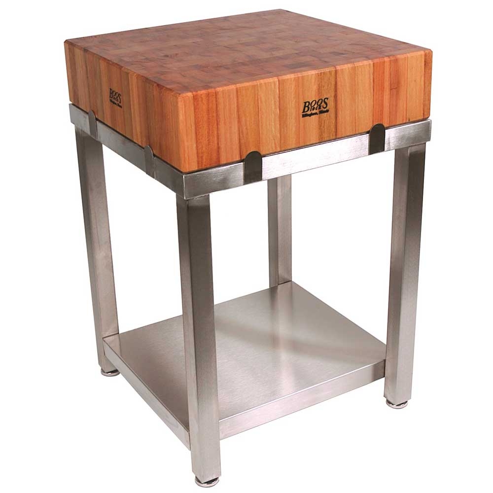 John Boos Cucina Laforza Cherry Top Cream Finish Butcher Block, 24 x 24 x 6 inch.
