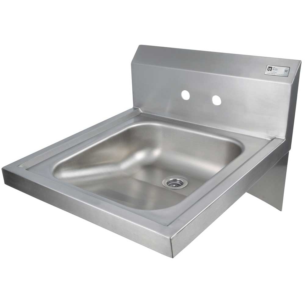 John Boos Stainless Steel Wall Mount Hand Sink with Splash Mount Faucet, 14 x 16 x 5 inch.