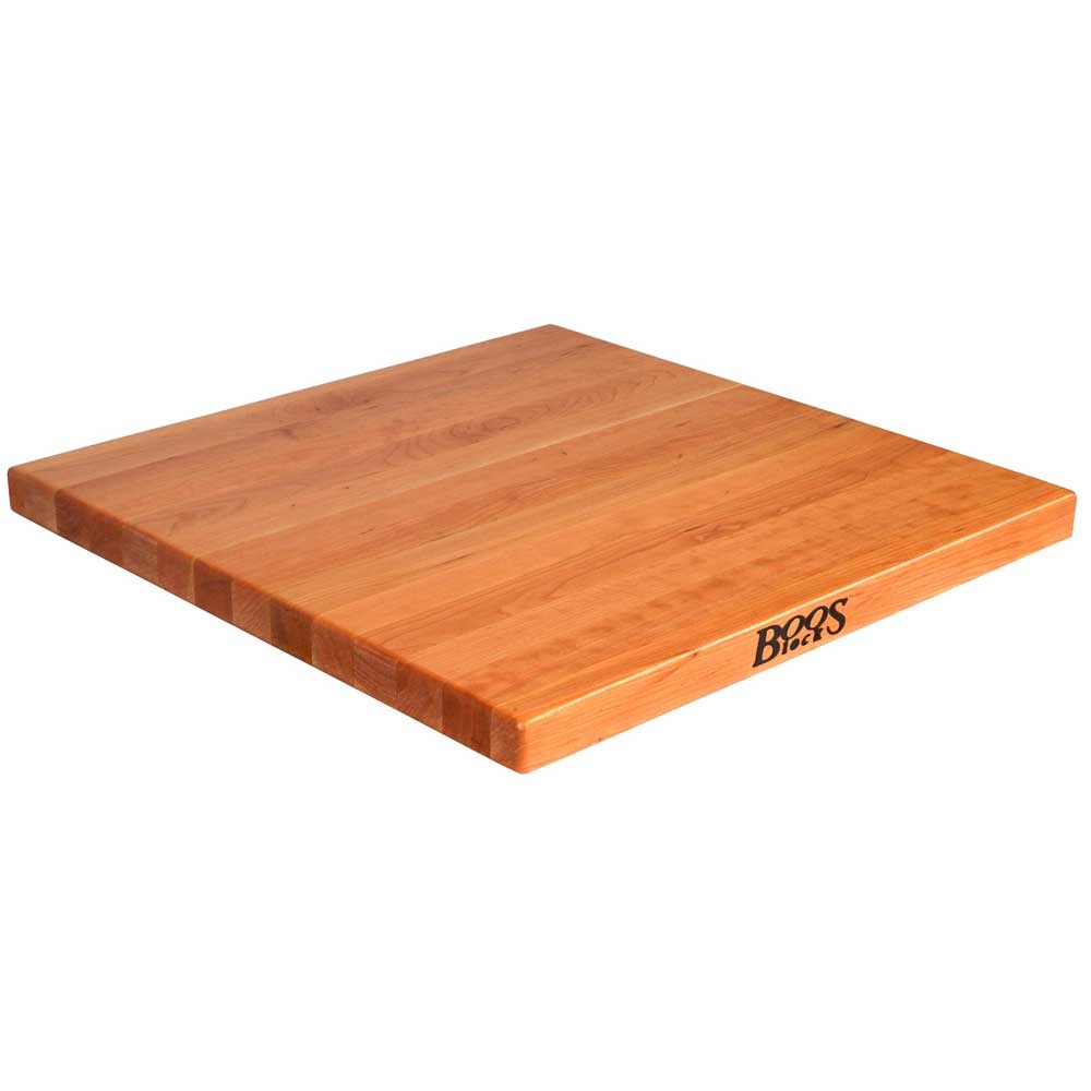 John Boos Tuff Var Finish Square Cherry Butcher Block Top, 24 x 24 x 1.5 inch.