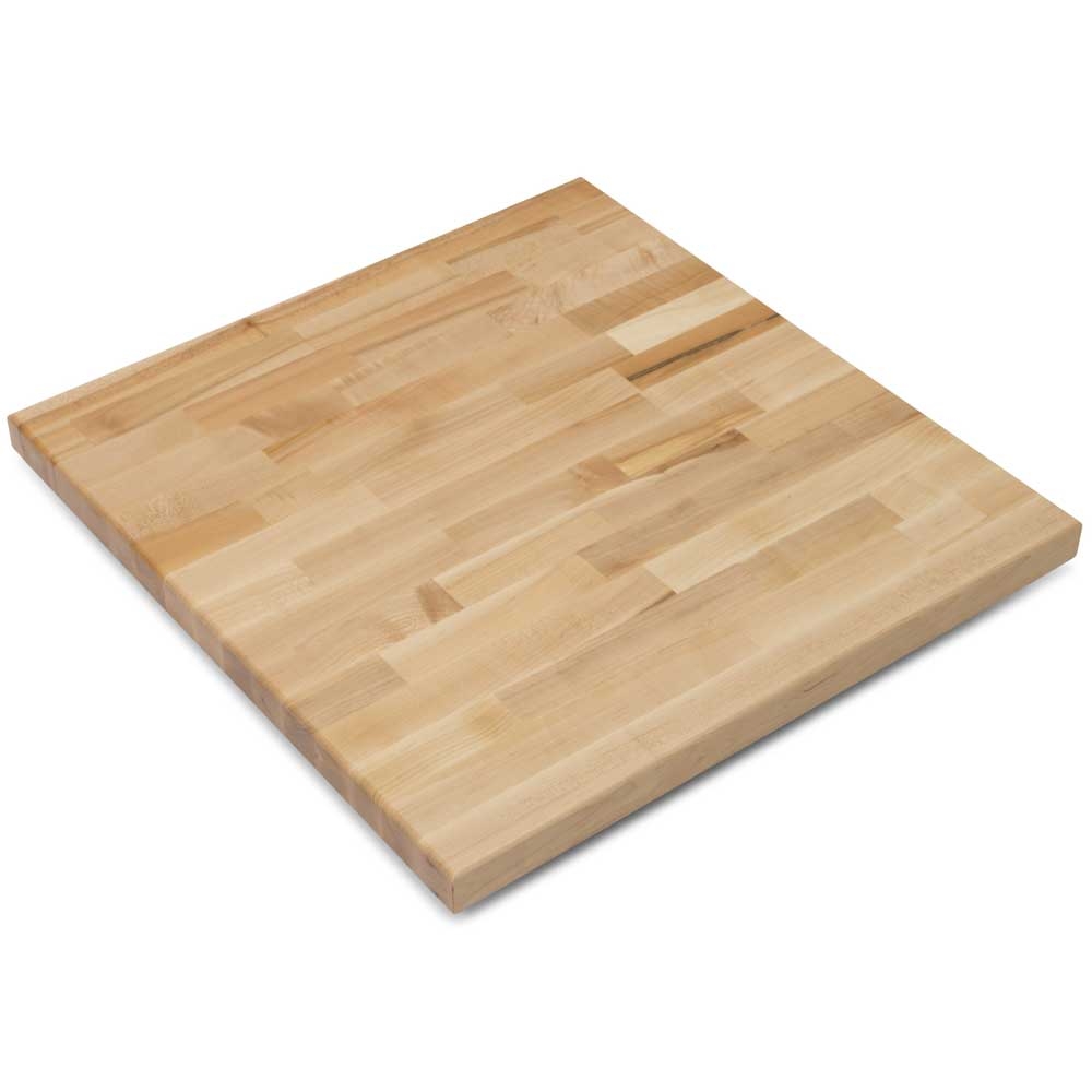 John Boos Tuff Var Finish Square Blended Hard Maple Butcher Block Top, 24 x 24 x 1.5 inch.