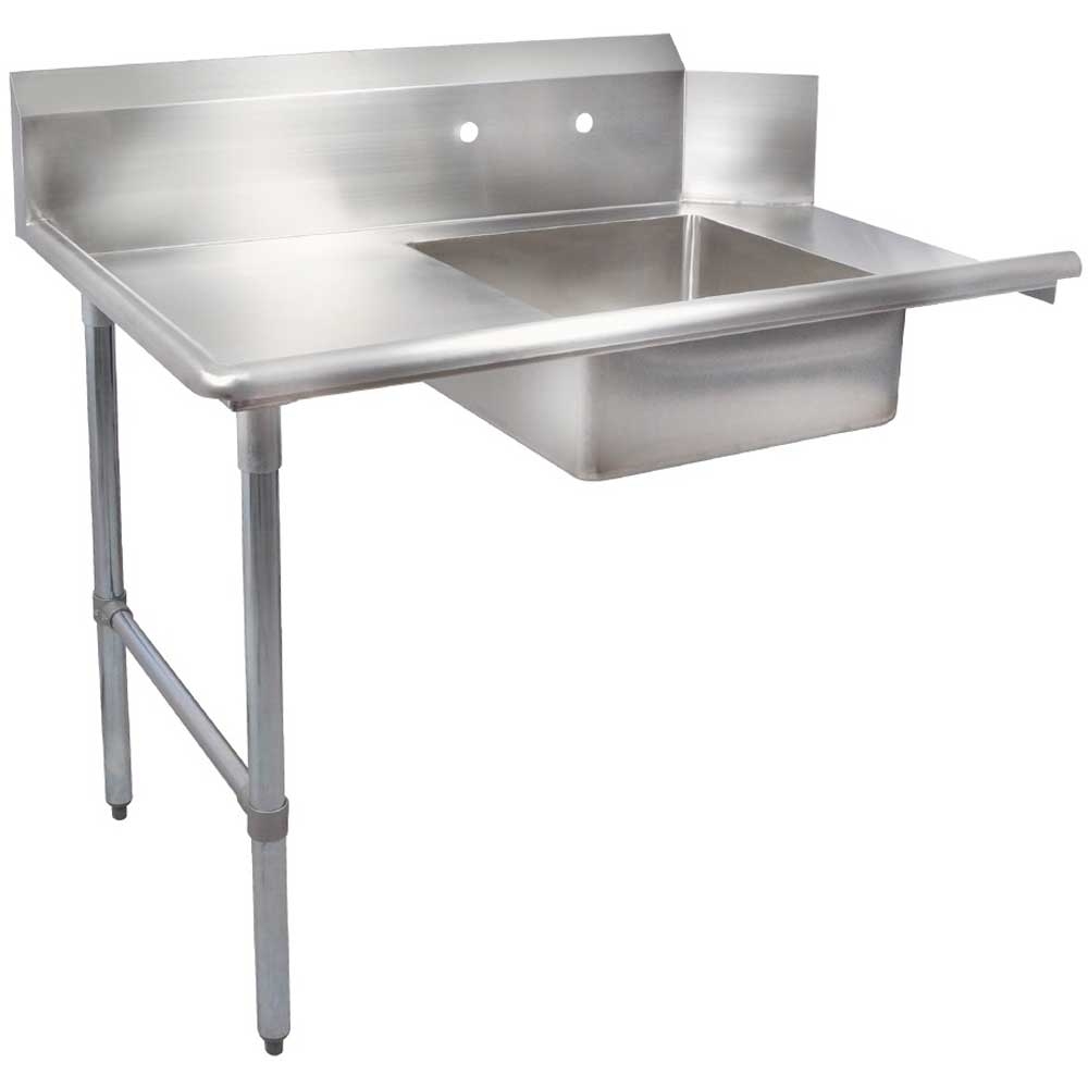 John Boos 14 Gauge Stainless Steel Soiled Dishtable with Left Leg, 108 inch.