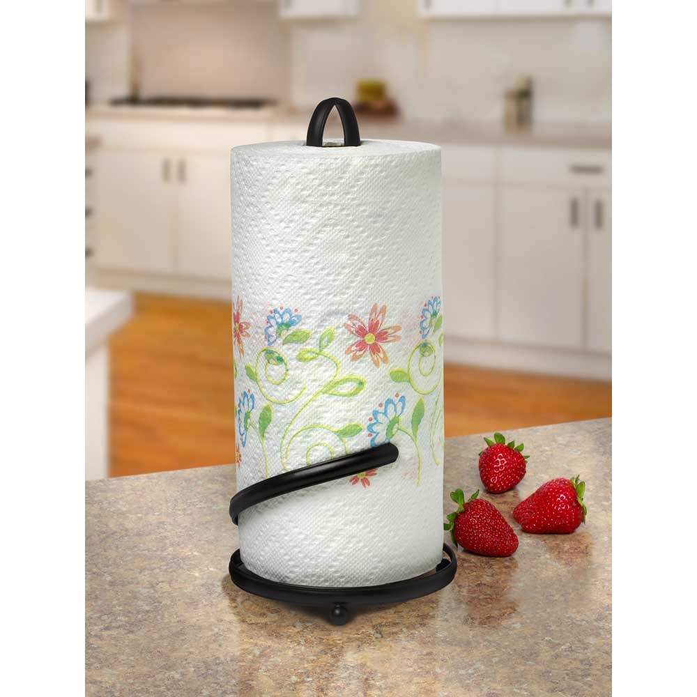 Spectrum Ashley Black Paper Towel Holder, 13.25 x 6.25 x 6 inch.