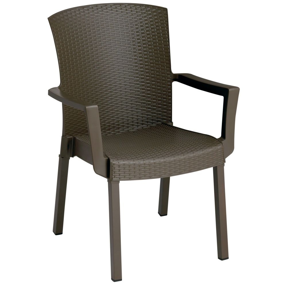 Grosfillex Havana Espresso Classic Stacking Armchair -- 12 per case.