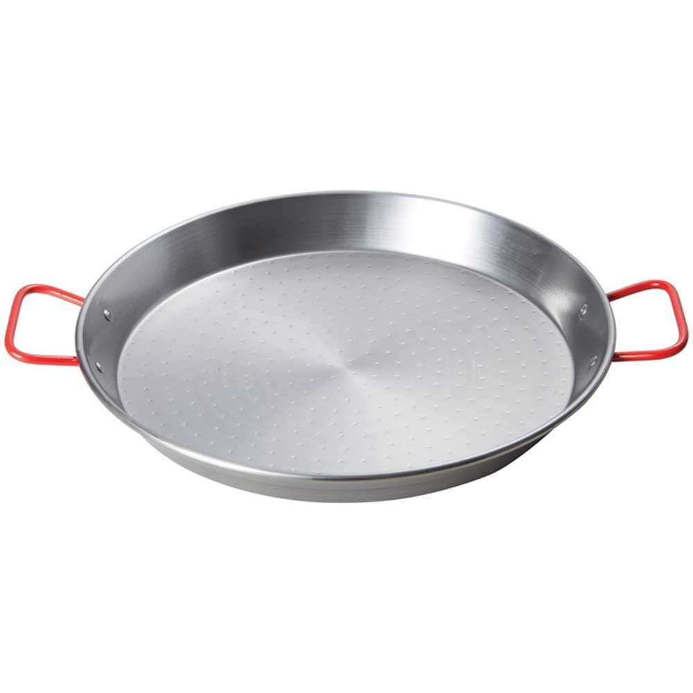 Winco Polished Carbon Steel Paella Pan, 23 5/8 inch.