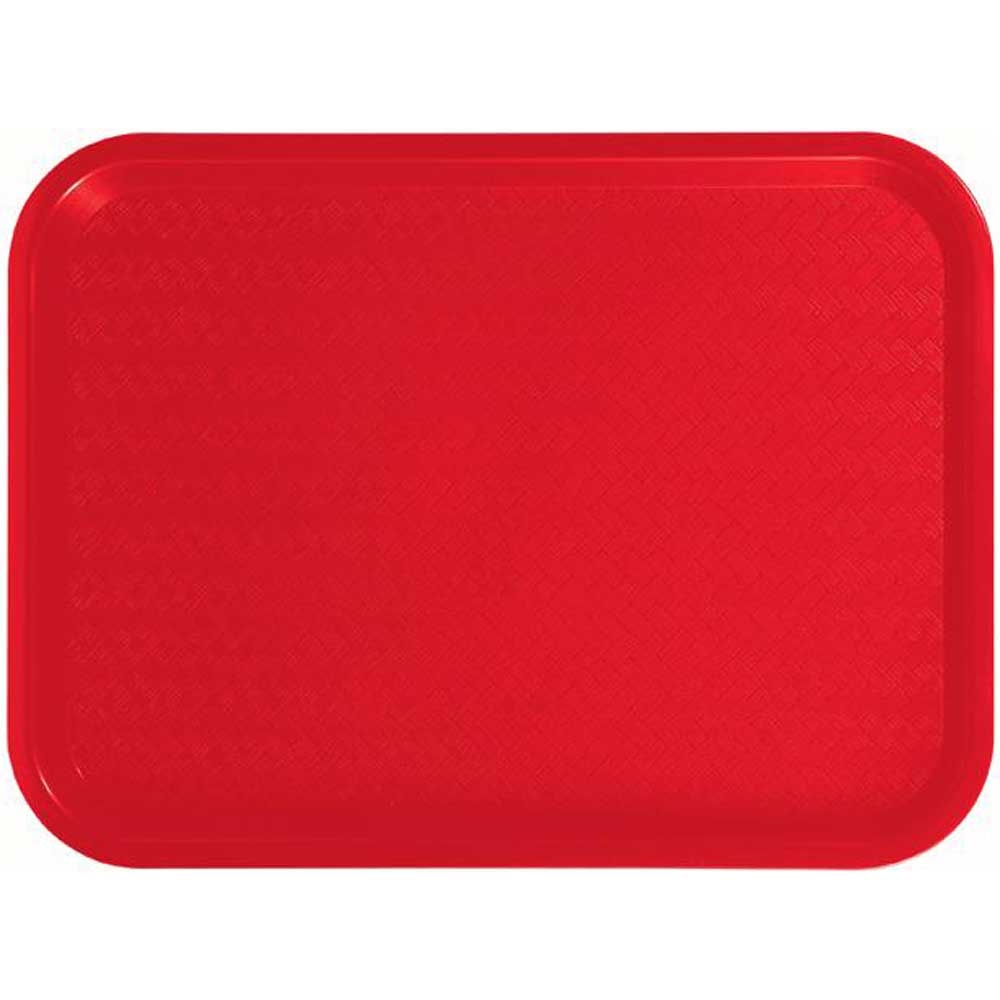 Winco Plastic Red Fast Food Tray, 12 x 16 inch -- 12 per case.
