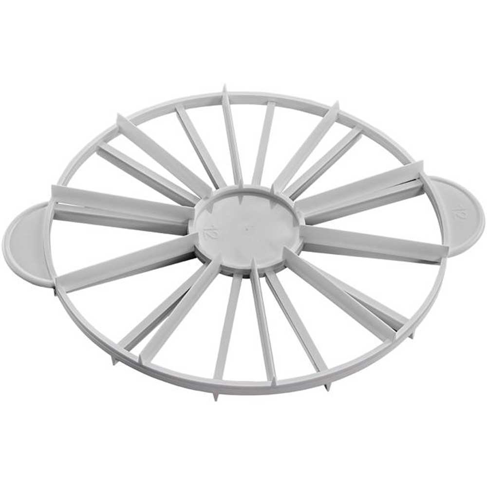 Winco Plastic White 10 and 12 Slices Double Sided Cake Marker -- 12 per case.