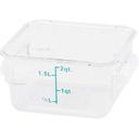 Winco Polypropylene Translucent Square Storage Container, 2 Quart -- 12 per case.