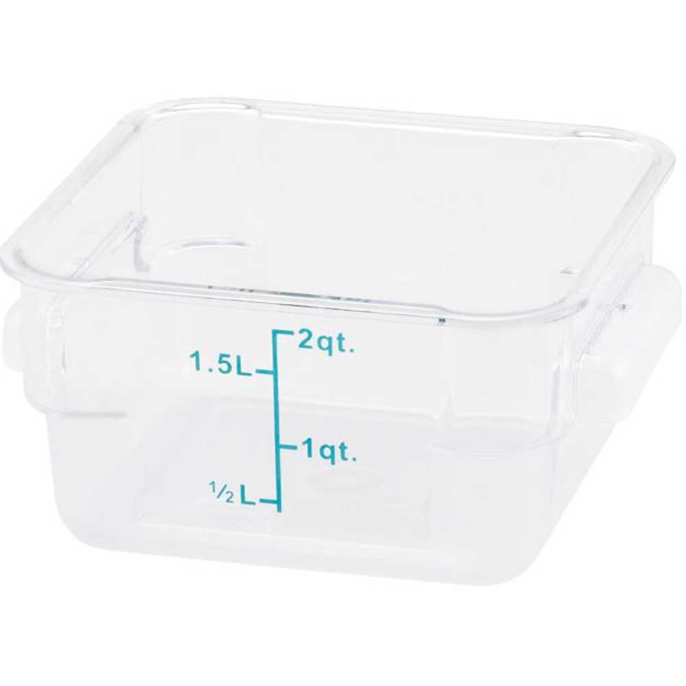 Winco Polypropylene Translucent Square Storage Container, 2 Quart -- 12 per case.