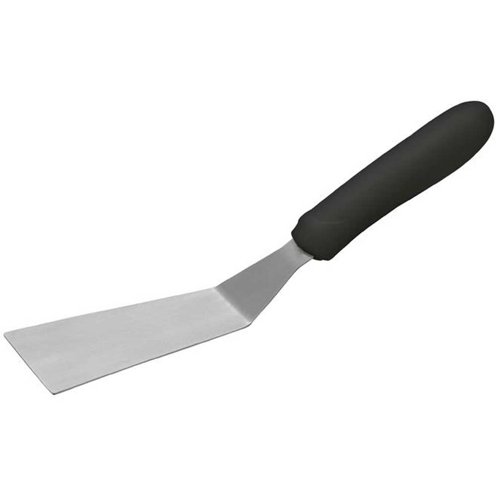 Winco Offset Grill Spatula with Black Polypropylene Handle, 4 1/4 x 2 3/16 inch Blade -- 12 per case.