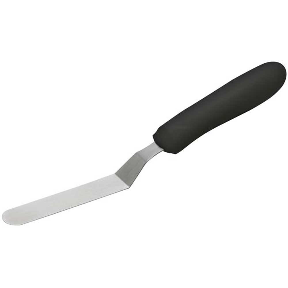 Winco Offset Spatula with Black Polypropylene Handle, 3 1/2 x 3/4 inch Blade -- 12 per case.