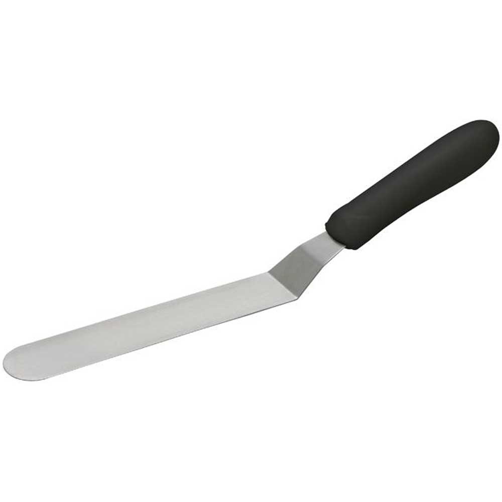 Winco Offset Spatula with Black Polypropylene Handle, 6 1/2 x 1 5/16 inch Blade -- 12 per case.