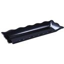 Yanco Melamine Rectangular Scalloped Edge Black Serving Tray, 17 1/2 x 6 3/4 x 2 inch -- 6 per case.