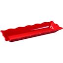 Yanco Melamine Rectangular Scalloped Edge Red Serving Tray, 17 1/2 x 6 3/4 x 2 inch -- 6 per case.