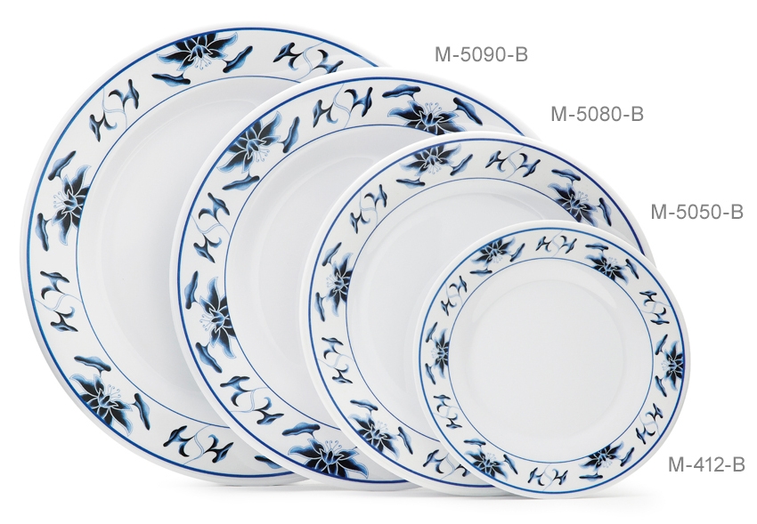 GET Enterprises inc Water Lily Dynasty Series Melamine Plate, 10.5 inch -- 12 per case.