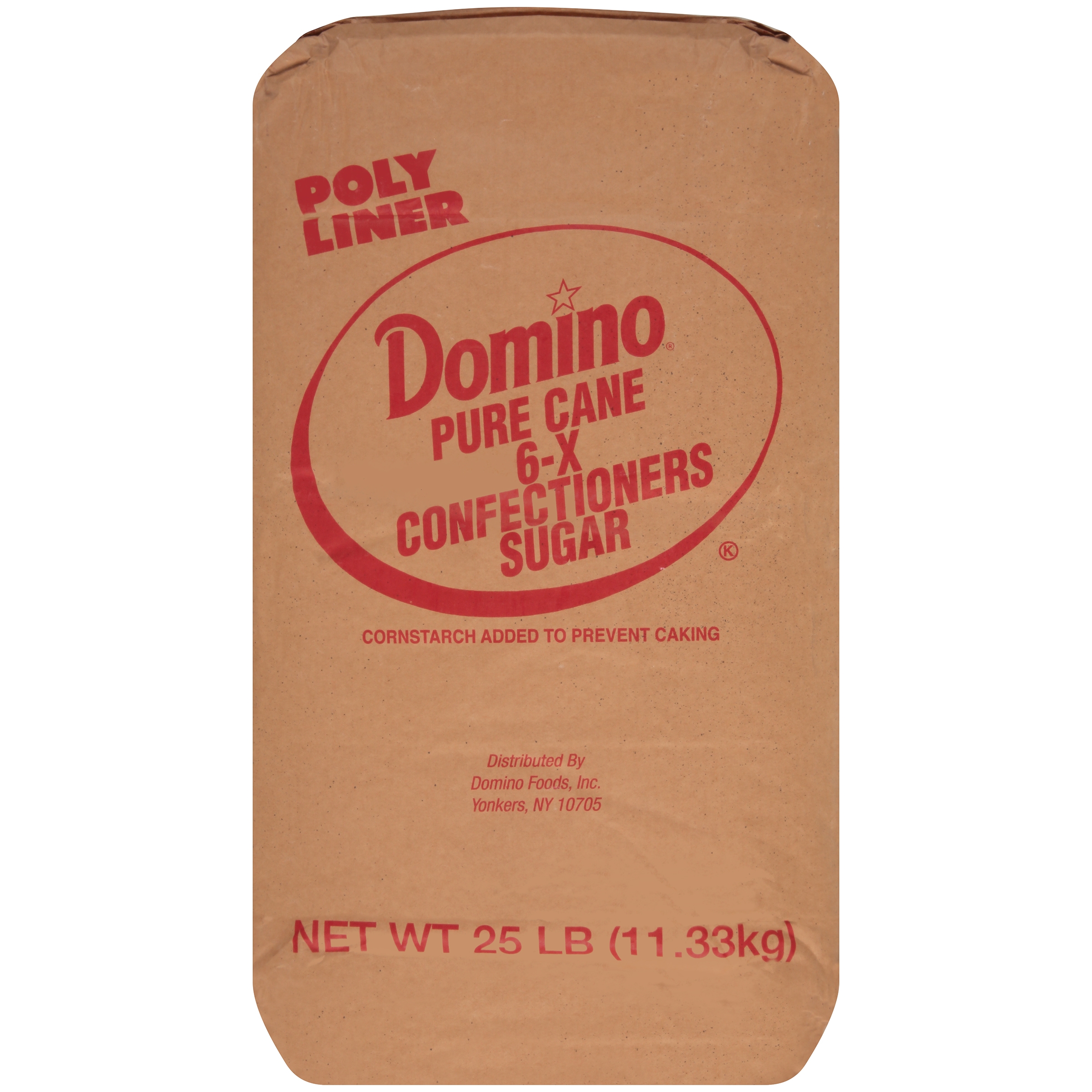 Domino Confectioners Sugar, 25 Pound Bag.