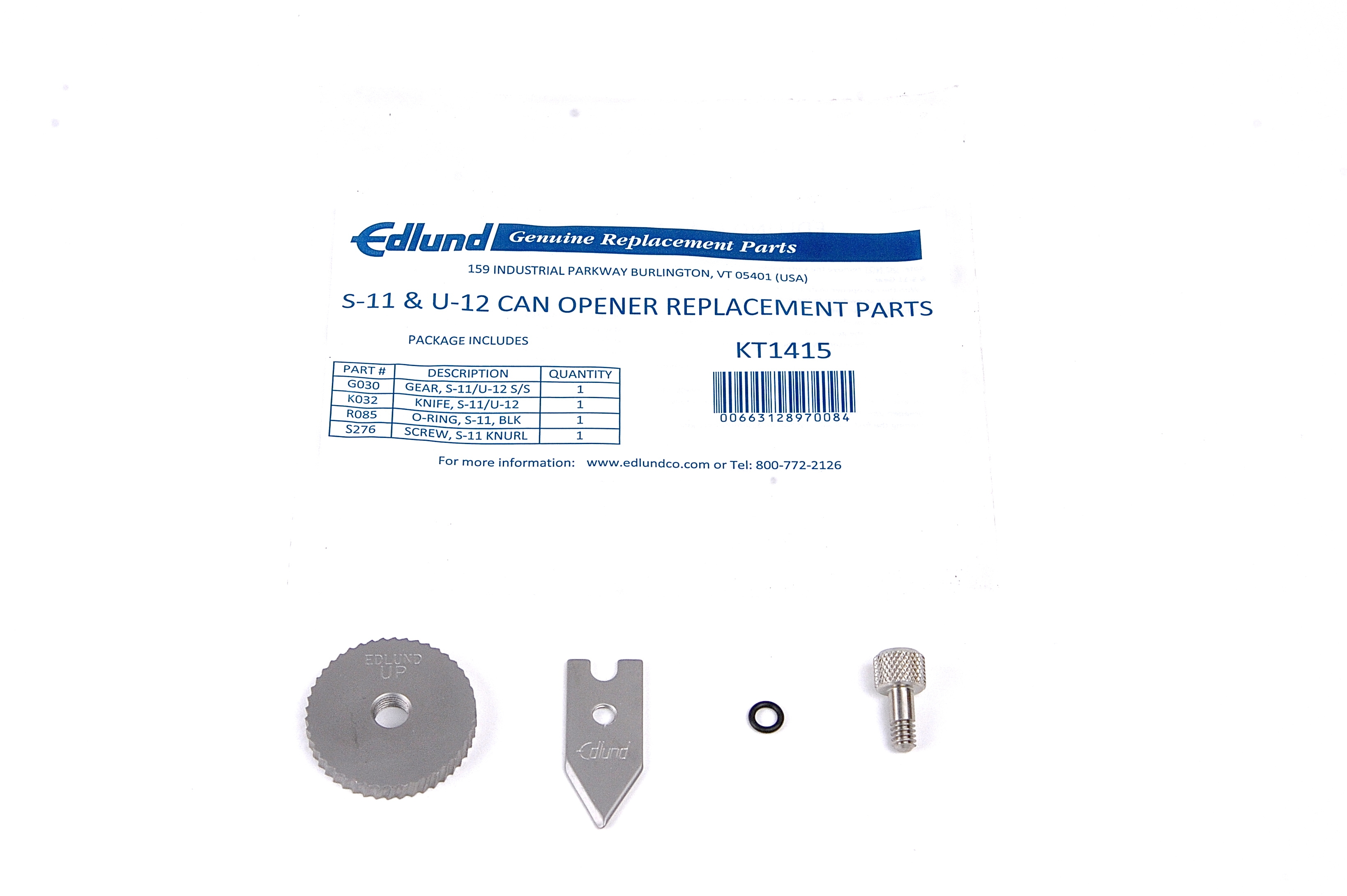 Edlund S-11/U-12 NSF Stainless Steel Knife and Gear Replacement Kit.