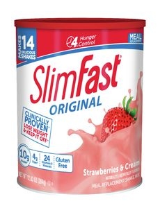 SlimFast Original Strawberries and Cream Shake Mix, 12.83 Ounce -- 3 per case.