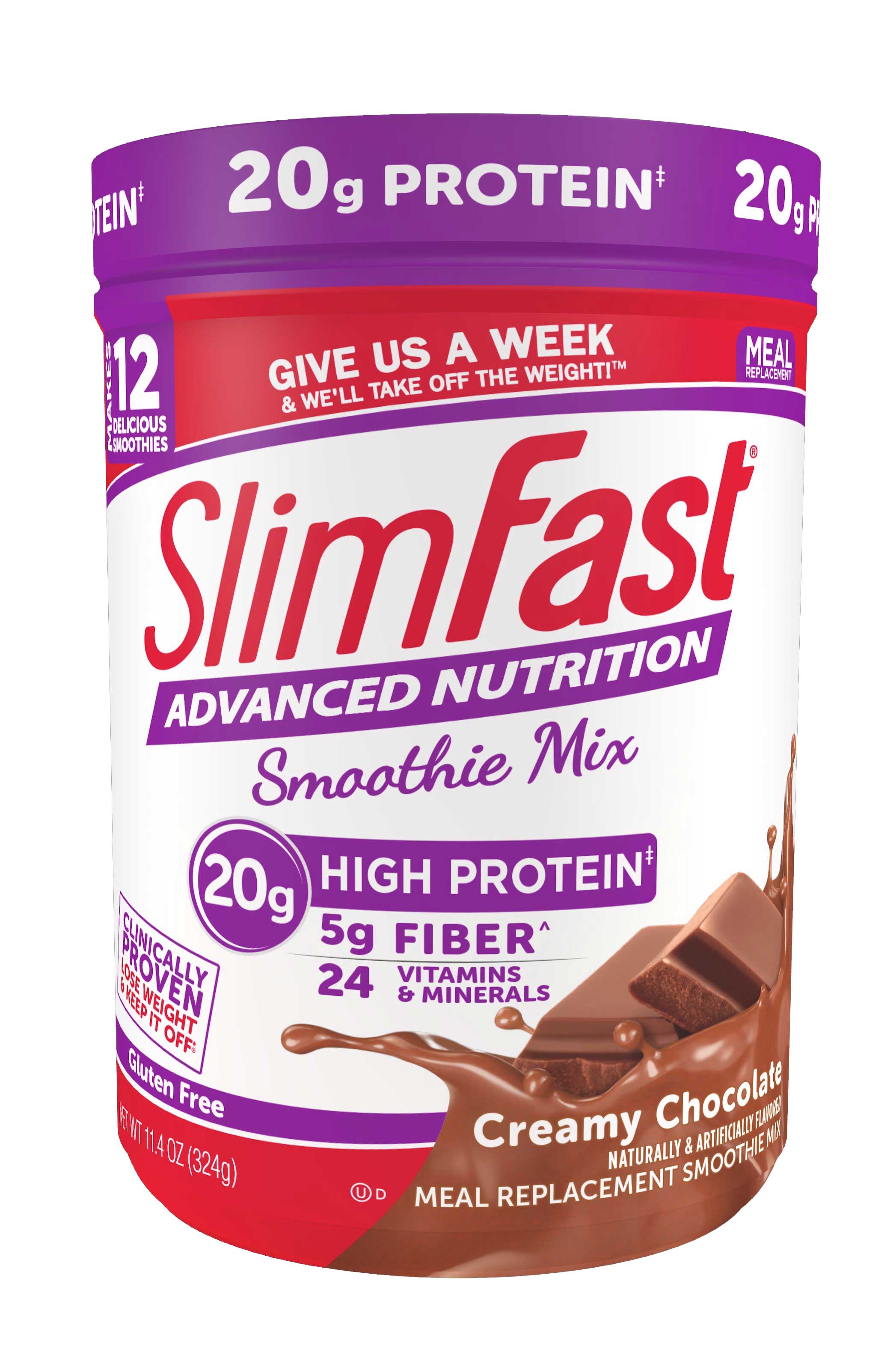 SlimFast Creamy Chocolate Advanced Smoothie Mix, 11.4 Ounce -- 2 per case