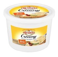 President Creamy Brie Gourmet Spreadable Cheese, 3.25 Pound -- 2 per case.