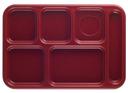 Camwear Six Compartment School Tray, Cranberry, 10 X 14 1/2 X 15/16 inch -- 24 per case.