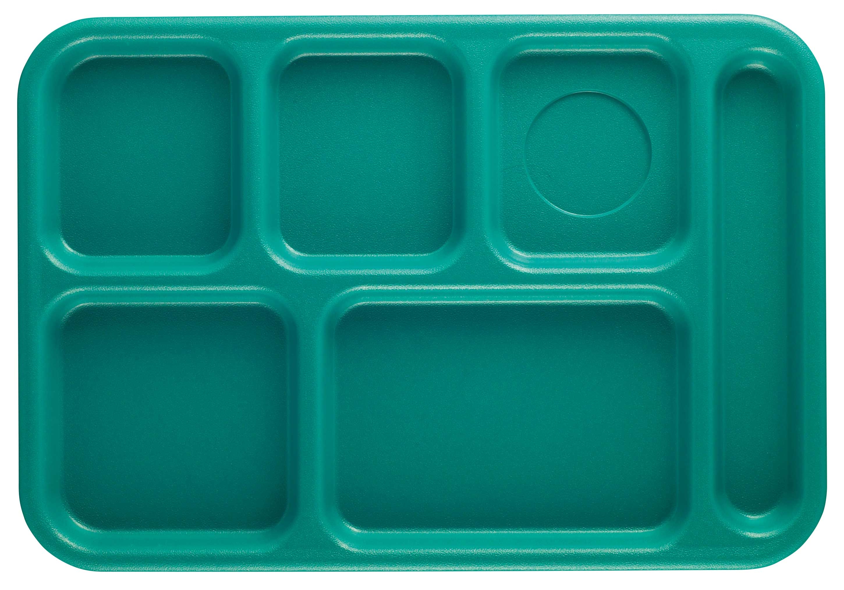 Cambro Budget 6 Compartment School Tray, Teal, 10 x 14 inch -- 24 per case.
