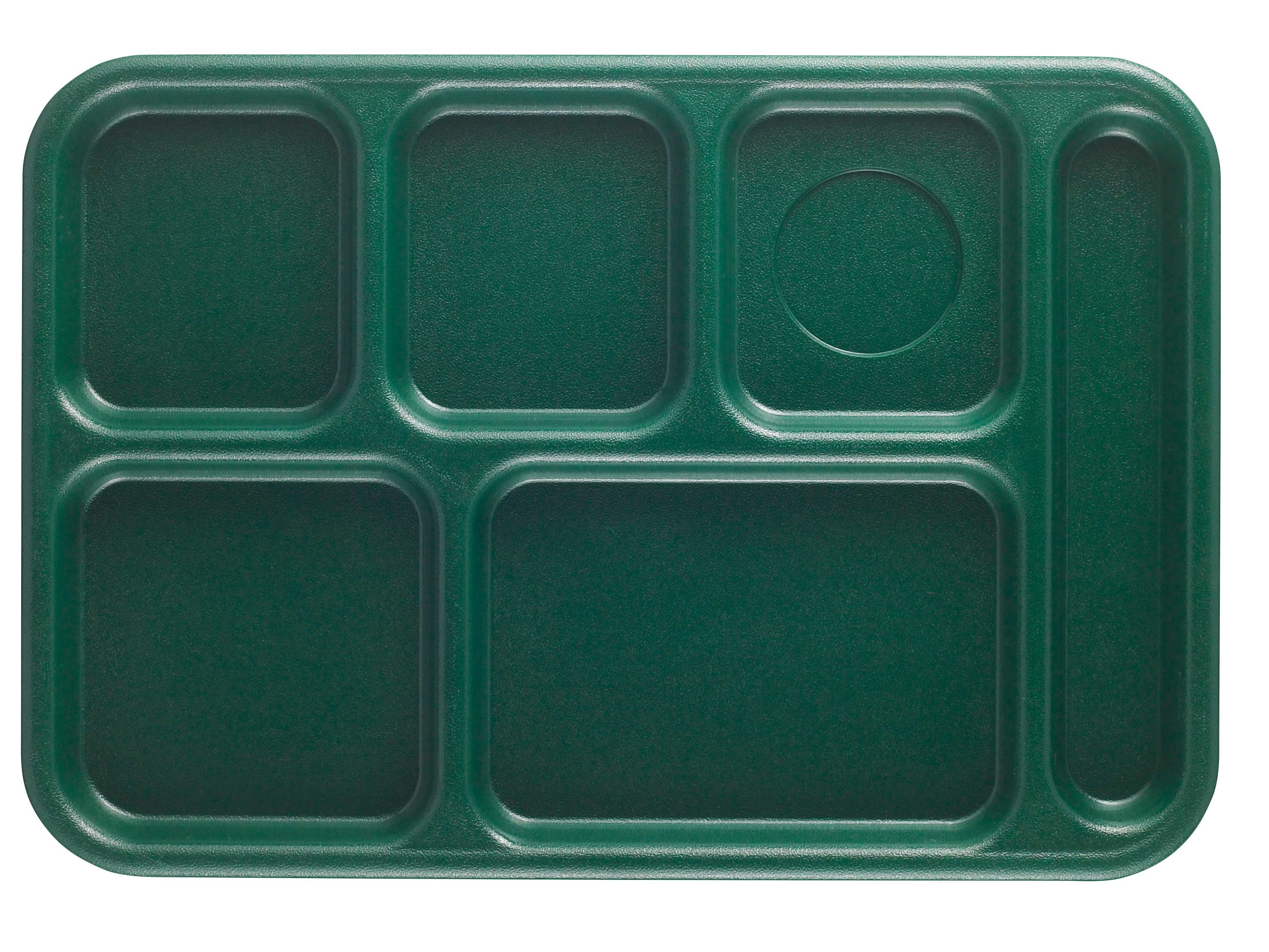 Cambro Budget 6 Compartment School Tray, Sherwood Green, 10 x 14 inch -- 24 per case.