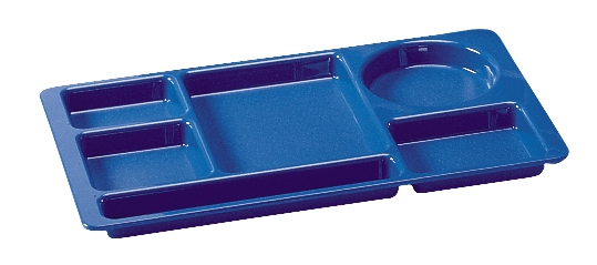 Camwear 2 x 2 Six Compartment Polycarbonate School Tray, Navy Blue, 8 3/4 x 15 inch -- 24 per case.