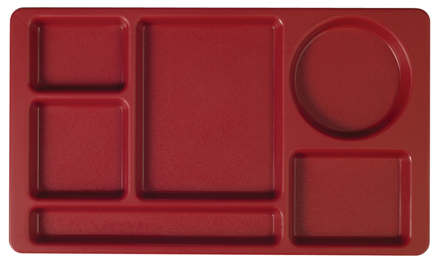 Cambro Co Polymer 2 x 2 School Compartment Tray, Cranberry, 8 3/4 x 15 inch -- 24 per case.