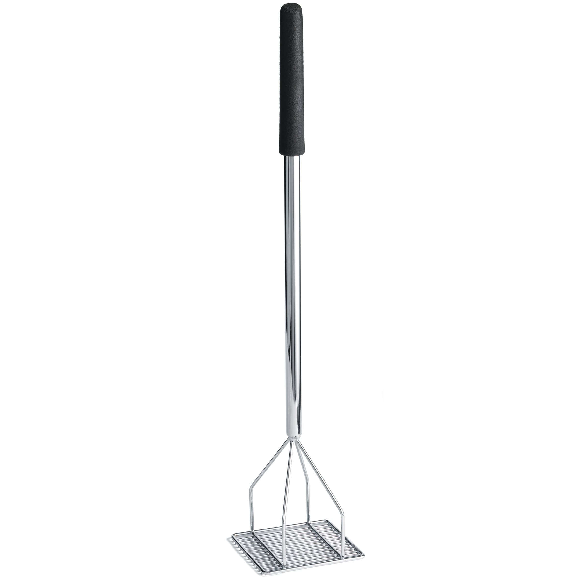 Tablecraft Chrome Plated Metal Square Bean Masher, 6 inch