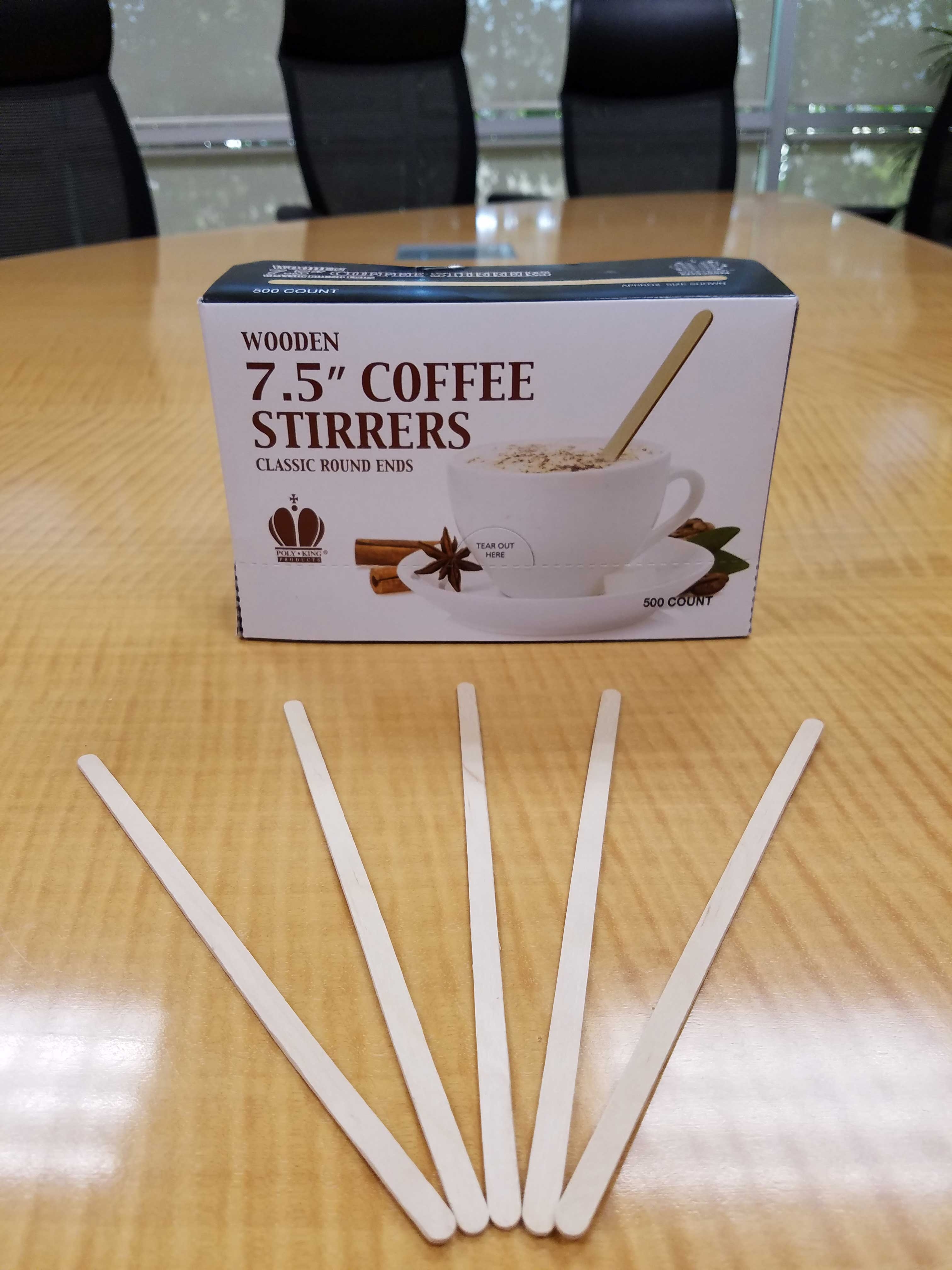 7 1/2" Classic Coffee Stirrers Rounds Ends, 10 Case --- 500 Count