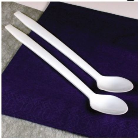 Goldmax Polypropylene White Poly Wrap Soda Spoon -- 1000 per case.