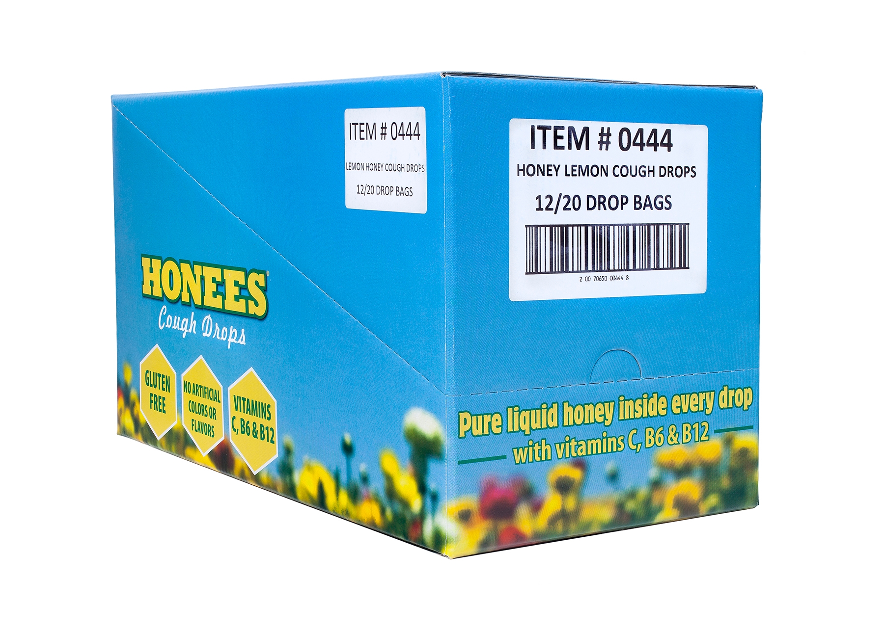 Honees Honey Lemon Cough Drop Candy Bag - Display Tray -- 240 per case.