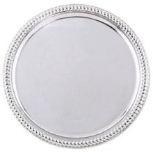Alegacy Stainless Steel Round Gold Trim Cater Tray, 12 inch.