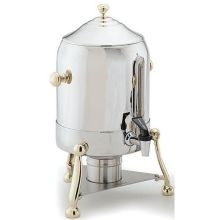 Alegacy Stainless Steel Coffee Urn with Brass Trim, 6.3 Quart.