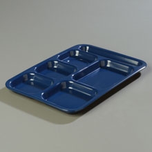 Dark Blue Heavy Weight 6 Compartment Right-Hand Melamine Tray -- 12 per case