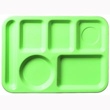 Green ABS 6 Compartment Left-Hand Tray 13.87 x 9.87 x 0.69 inch -- 24 per case