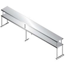 Stainless Steel Table Mounted Single Tier Shelving For Existing Table Length 18 inch, Wide 11 Feet.